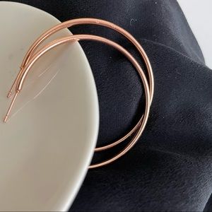 Essentials by A&B Consignment Two Inch Rose Gold Hoop Earrings Hinge Closure